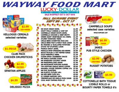 WayWay Food Mart Flyer October 4 to 10