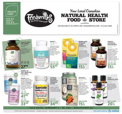 Foodsmiths Health First Flyer February 5 to 20