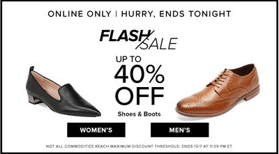 Hudson’s Bay Canada Online Flash Sale: Today, Save up to 40% Off Shoes & Boots