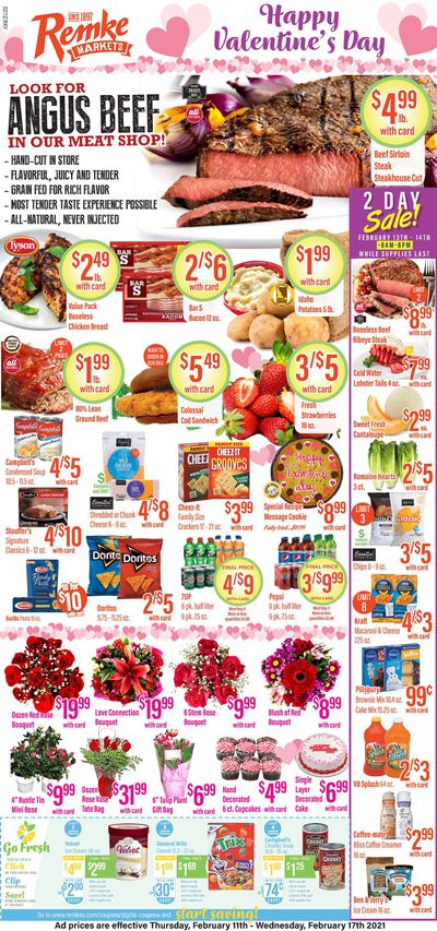 Remke Markets Valentine's Day Sale Weekly Ad Flyer February 11 to February 17, 2021