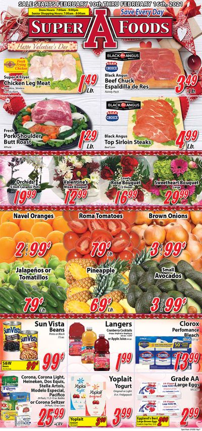 Super A Foods Valentine's Day Sale Weekly Ad Flyer February 10 to February 16, 2021