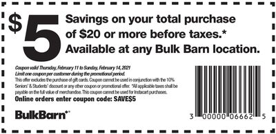 Bulk Barn Canada Coupon: February 11 to 14