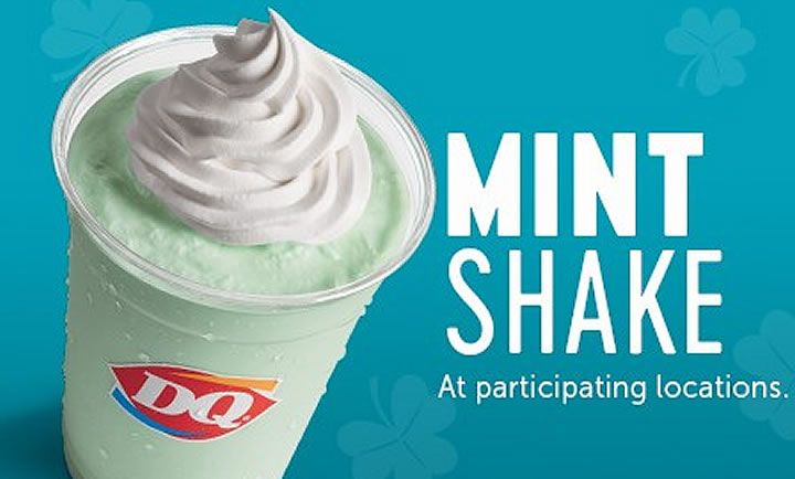 IT'S BACK! MINT SHAKE at Dairy Queen IT'S BACK! MINT SHAKE at Dairy Queen