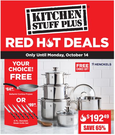 Kitchen Stuff Plus Canada Red Hot Sale: Save 65% off 10 Pc. Henckels Biarritz Cookware Set + More Deals