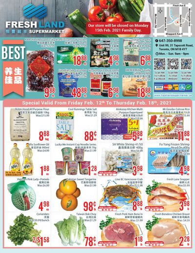 FreshLand Supermarket Flyer February 12 to 18