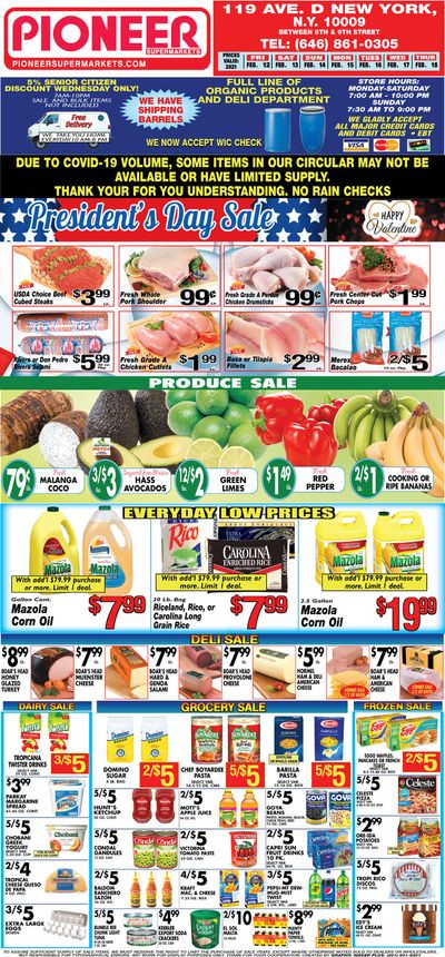 Pioneer Supermarkets Weekly Ad Flyer February 12 to February 18, 2021