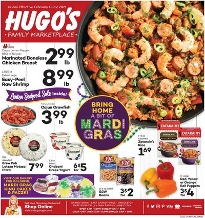 Hugo's Family Marketplace Mardi Gras Sale Weekly Ad Flyer February 13 to February 19, 2021