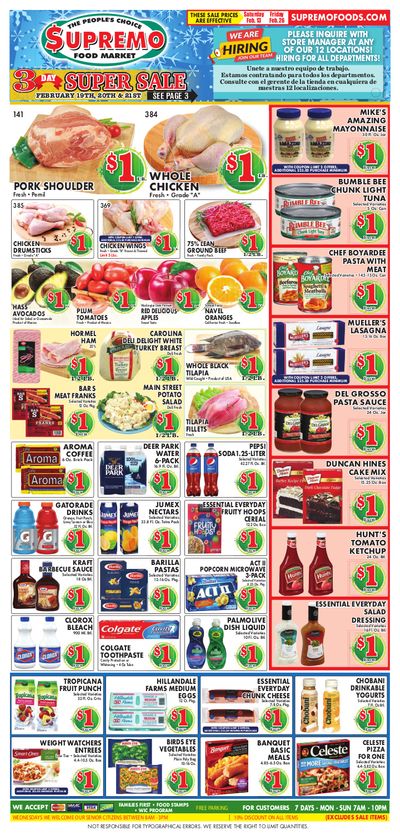 Supremo Food Market Weekly Ad Flyer February 13 to February 26, 2021