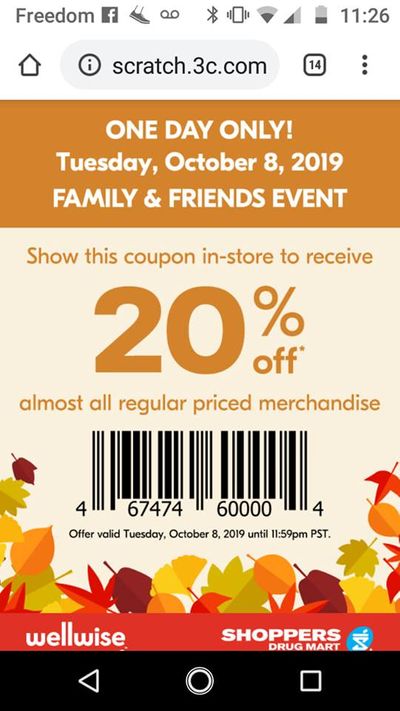 Shoppers Drug Mart Friends & Family Event: Save 20% On Regular Priced Items Today Only