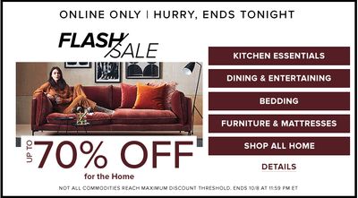 Hudson’s Bay Canada Online Flash Sale: Today, Save up to 70% Off for the Home