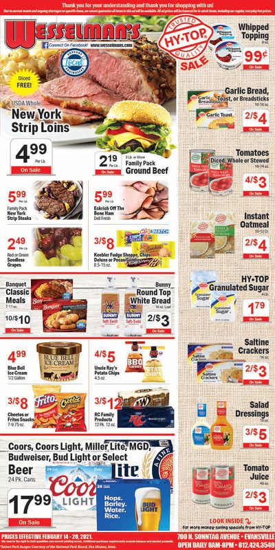 Wesselman's Weekly Ad Flyer February 14 to February 20, 2021