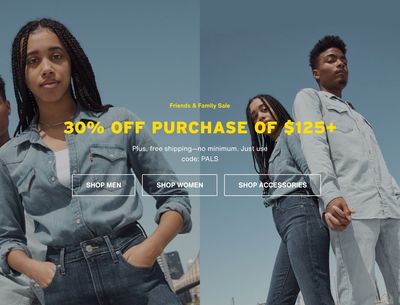 Levi’s Canada Friends & Family Sale: Save 30% off Purchase of $125 with Coupon Code + up to 70% off Closeout Styles