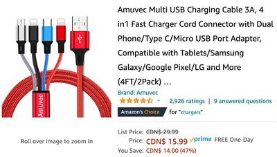 Amazon Canada Deals: Save 47% on USB Charging Cable + 46% on NextX Play Food + 27% on SharkNinja Blender + More Offers Amazon Canada Deals: Save 47% on USB Charging Cable + 46% on NextX Play Food + 27% on SharkNinja Blender + More Offers