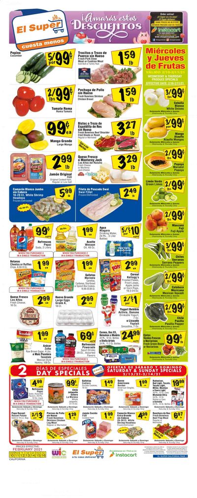 El Super (AZ, CA, NM, NV, TX) Weekly Ad Flyer February 10 to February 16