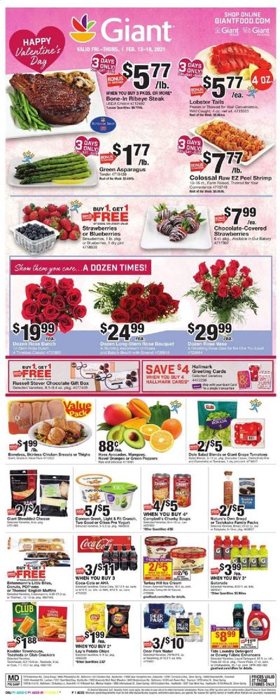 Giant Food Weekly Ad Flyer February 12 to February 18