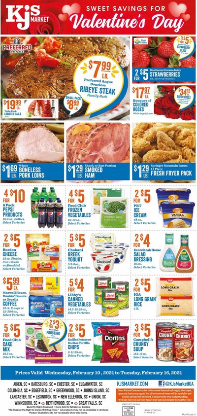 KJ´s Market (GA, SC) Weekly Ad Flyer February 10 to February 16