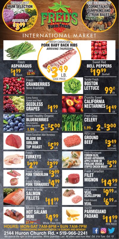 Fred's Farm Fresh Flyer October 9 to 15