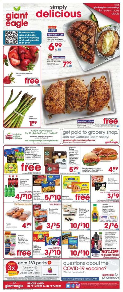 Giant Eagle (IN, MD, OH, PA, WV) Weekly Ad Flyer February 11 to February 17