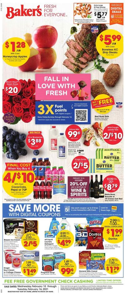 Baker's Weekly Ad Flyer February 10 to February 16