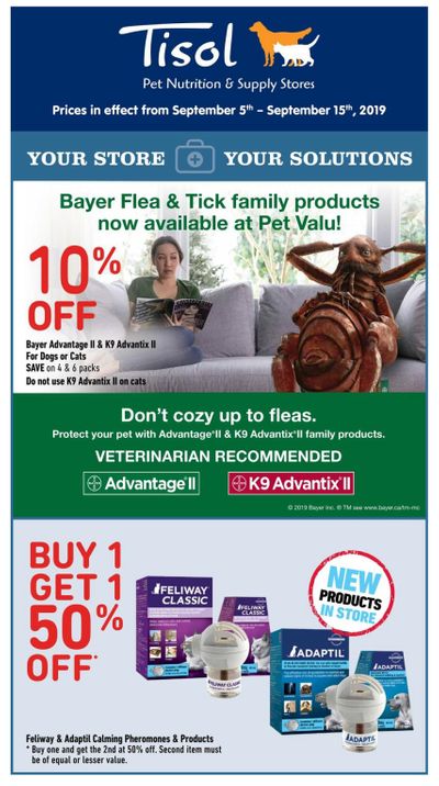 Tisol Pet Nutrition & Supply Stores Flyer September 5 to 15