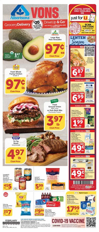 Vons (CA, NV) Weekly Ad Flyer February 17 to February 23