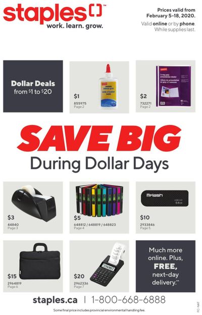 Staples Dollar Days Business Flyer February 5 to 18
