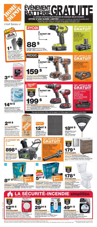 Home Depot (QC) Flyer October 10 to 16