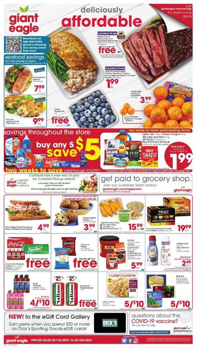 Giant Eagle (IN, MD, OH, PA, WV) Weekly Ad Flyer February 18 to February 24