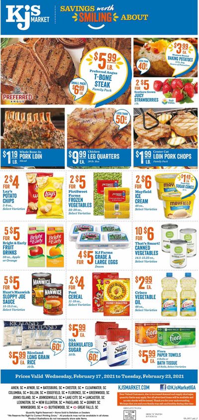 KJ´s Market (GA, SC) Weekly Ad Flyer February 17 to February 23