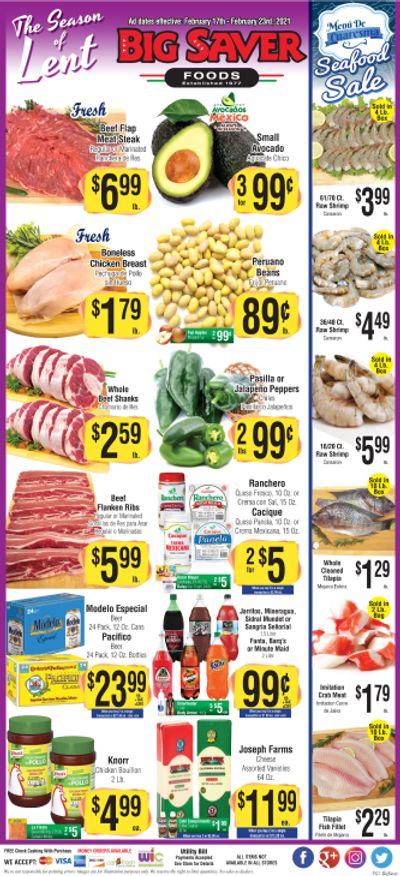 Big Saver Foods Weekly Ad Flyer February 17 to February 23, 2021