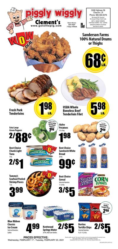 Piggly Wiggly (LA) Weekly Ad Flyer February 17 to February 23, 2021