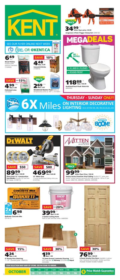 Kent Building Supplies Flyer October 10 to 16 Kent Building Supplies Flyer October 10 to 16