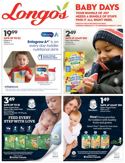 Longo's Baby Days Flyer February 6 to March 4