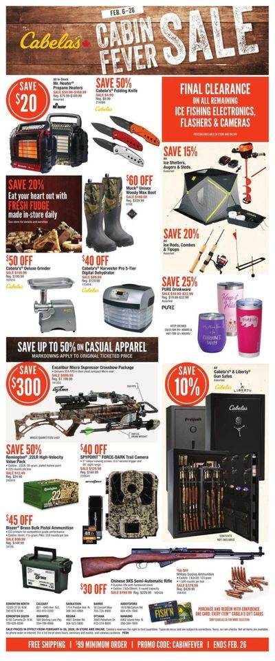 Cabela's Cabin Fever Sale Flyer February 6 to 26