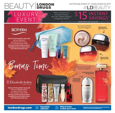 London Drugs Beauty Luxury Event Flyer October 10 to 20