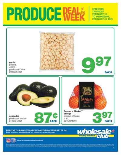 Wholesale Club (Atlantic) Produce Deal of the Week Flyer February 18 to 24
