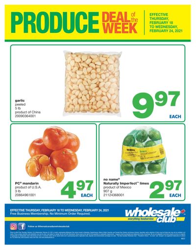 Wholesale Club (West) Produce Deal of the Week Flyer February 18 to 24