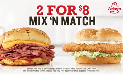 2 for 8 Mix 'n Match at Arby's