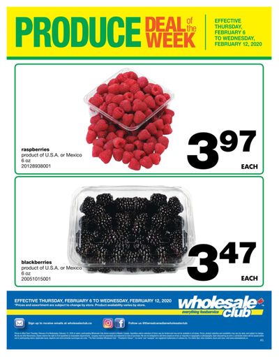 Wholesale Club (Atlantic) Produce Deal of the Week Flyer February 6 to 12