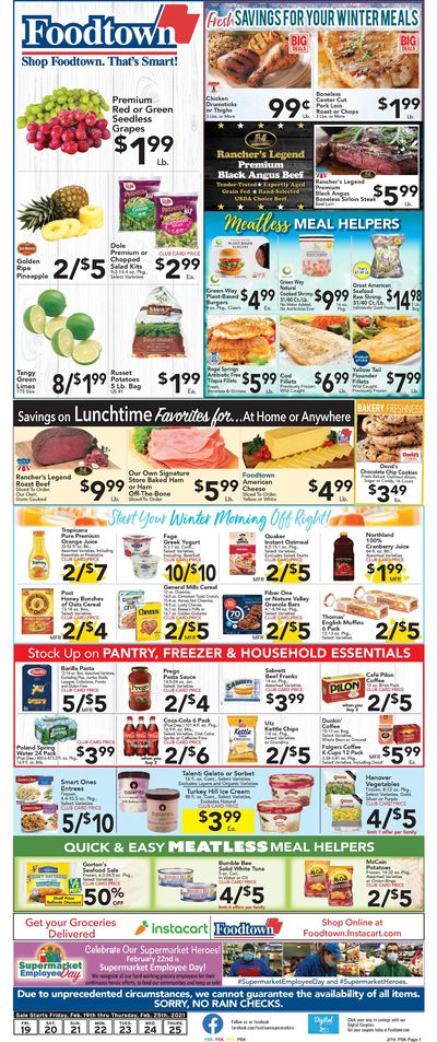 Foodtown Weekly Ad Flyer February 19 to February 25, 2021