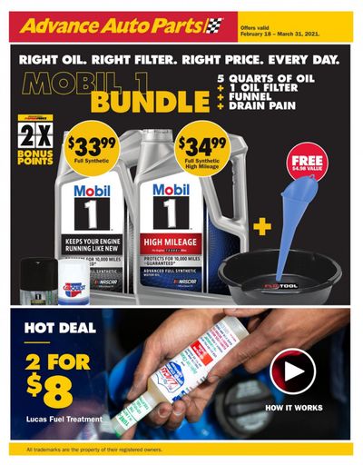 Advance Auto Parts Weekly Ad Flyer February 18 to March 31