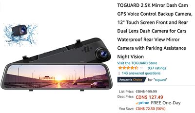 Amazon Canada Deals: Save 35% on Mirror Dash Cam + 45% on Bluetooth Speaker with Coupon + 40% on Nespresso Coffee and Espresso Machine + More Offers