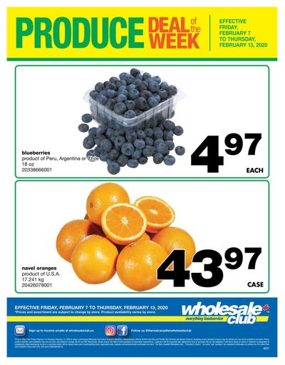Wholesale Club (West) Produce Deal of the Week Flyer February 7 to 13