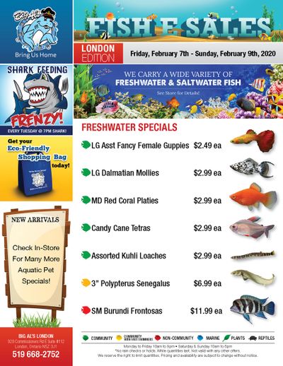 Big Al's (London) Weekend Specials February 7 to 9
