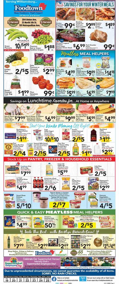 Foodtown (NJ, NY, PA) Weekly Ad Flyer February 19 to February 25