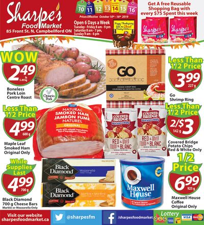 Sharpe's Food Market Flyer October 10 to 16