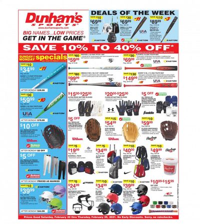 Dunham's Sports Weekly Ad Flyer February 20 to February 25