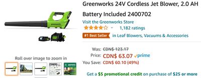 Amazon Canada Deals: Save 49% on Cordless Jet Blower + 41% on WiFi Bulb Security Camera + 42% on Glass Drinking Jars, Set of 12 + More Offers