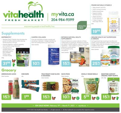 Vita Health Fresh Market Health First Flyer February 19 to March 7