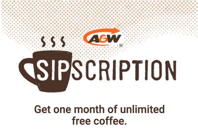 A&W Canada Promotions: Get One Month of Unlimited FREE Coffee